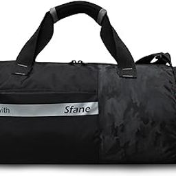Sfane Gym Bags for Men with Separate Shoe Compartment Sports Gym Bags for Women Unisex Duffle Bags for Gym for Carry & Travel Adjustable Duffel Bags Sports Bag - Black-image-13