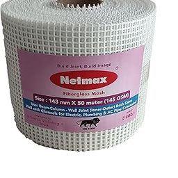 NETMAX ® Fiberglass Mesh 145 GSM (143mm X 50meters) For Construction (1)-23