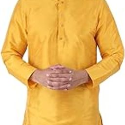 Men's Silk Plain Kurta Only-image-10