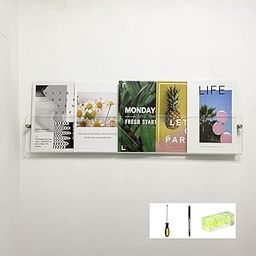 EAYOYAE 37.4" Magazine Holder,Acrylic Magazine Rack Wall Mounted,Clear Brochure Holder…-image-32