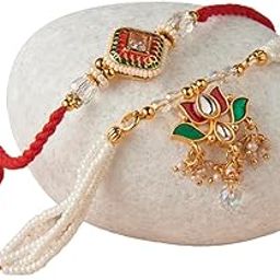 The Gift Studio Royal Bloom Meenakari Bhaiya Bhabhi Rakhi Set | Handcrafted Rakhi with Roli & Chawal | Elegant Raksha Bandhan Gift for Bhaiya & Bhabhi-image-96