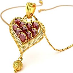 22KT Yellow Gold and Ruby Pendant for Girls-image-0