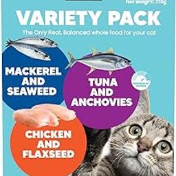 Goofy Tails Wet Cat Food and Kitten Food Variety Pack 210g (70g X 3 Pouches), Tuna and Anchovies, Mackerel and Seaweed, Chicken and Flaxseeds, Preservative Free, Wholesome, Natural Cat Wet Food-image-95