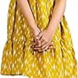 Ravaiyaa - Attitude is everything Women's Cotton Floral Midi Nightdress (Mustard Yellow_M_CD-1-6)-image-16
