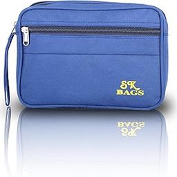 SK Bags Cash Bags/Travel Toiletry Kit, Multi-Compartment Organiser with Zip Closure, Blue-image-3