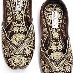 Women’s and Girl’s Ethnic Traditional Embroidered Punjabi Jutti | Unique Pakistani Design Phulkari Jutti-30
