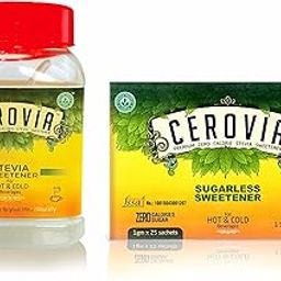 Cerovia Stevia Powder 100gms & Cerovia- Stevia Sachets 1 * 25, Zero Calories & Zero Glycemic Index-10