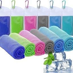 Amgico 6 Packs Cooling Towel, Microfiber Fitness Sports Towels Chilly Towel Instant Cooling Relief, Super Absorbent Cold Towel for Camping, Hiking, Gym Workout, Fitness, Yoga, Workout-image-74