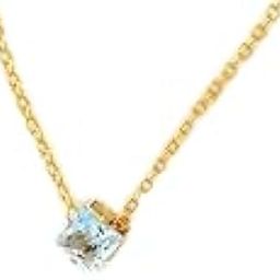 Gold-Plated Crystal Necklace, Square-Cut Blue Pendant, 45 cm Cable Chain, Spring Ring Clasp-image-76