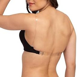 Womens Padded Bra Backless Band and Strap Looks Invisible Clear Transparent Bra Look (in, Numeric, 36, B, 1, Black)-image-29