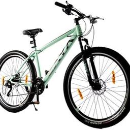 CAYA Fade 27.5T MTB Cycle for Men & Women with 21 Speed | Disc Brake & Suspension with Steel Frame 18.5 Inch Unisex Bicycle Tyre 27 Inch | Comfortable Adjustable Seat Ideal for 12+ Adults-Aqua Blue-picture-13
