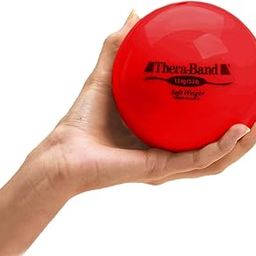 TheraBand Soft Isotonic Weight for Strength Training and Rehab Exercises Hand Held Shaped Ball- Red-image-98