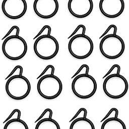 ProKart Premium Plastic Curtain Ring Hook for Doors Windows Bathroom Curtains 1.25 inch Ring Suitable for 1 inch Rod (Brown, 50)-image-1