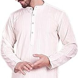 Men's Sequins Chikankari Embroidered Kurtas-image-4