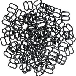Segolike 100 Piece Plastic Lingerie Bra Strap Sliders Adjuster Hook Clips for Corset Garter Bikini - Black, 8mm-image-79