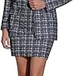 Western co ord Set for Women Stylish Checked Printed Blazer with Skirt Set 3-Piece Set-image-23