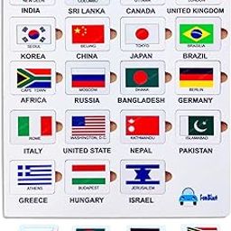 FunBlast World Country Flags - Countries and Capitals Learning Jigsaw Board Game for Kids, Educational and Learning Aid Toy (Multicolor)-10