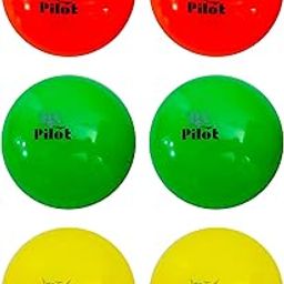PS Pilot Cricket Practice Wind Ball Light Weight Multicolour Set Pack of 6-12