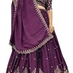 Pihu Fashionn Women's Art Silk Semi-Stitched New Lehenga Choli with Dupatta | Designer Lehenga Choli | Traditional Lehenga for Women | Stylish Lehenga for womens (Jully purple)-image-96