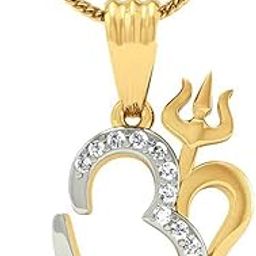 925 Sterling Silver Gold Plated Traimbakeshwar Pendant for Men & Women With Cable Chain | Pure Silver Religious Locket for Good Health & Wealth-4