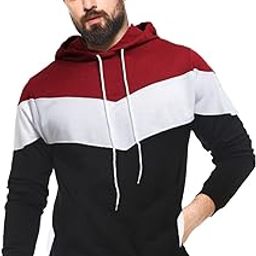 Men's Loop Knit Round Neck Hoodies (Color Multicolor)-image-9