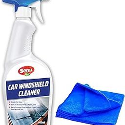 Senu Car Windshield Cleaner 600ml + Microfiber Cloth Free| Remove Stains Filmy Residues Grime and Fingerprints from Glass | Rain and Dust Repellent | Safe for Both Tinted & Coated Glass-27