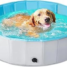 Emily Pets Foldable Dog Pool, Collapsible Hard Plastic Dog Swimming Pool, Portable Bath Tub for Pets Dogs and Cats, Pet Wading Pool for Indoor and Outdoor, 47.2 x 11.8 Inches-24