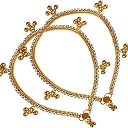 Gold plated fancy Daimond with ghungaru payal/Anklet for women and girls-23