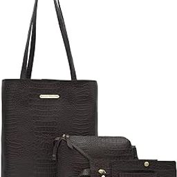 Women's Vegan Leather Stylish Tote Bag Pack of 5 | Ladies Purse Handbag | Womens Day Gift-image-8