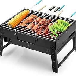 Folding BBQ Briefcase Barbecue Grill Toaster Barbeque (Black)-image-33