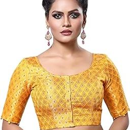 Women's Brocade Half Sleeves Saree Blouse-48