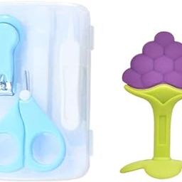 Tinny Tots Baby Nail Clippers Kit 4-in-1 Baby Pedicure Manicure Essential Grooming Set Cute Transparent Protective Case With Baby Silicone Soft Fruit Shaped Teether For Oral Dental Care For Newborn/Infants/Toddlers-17
