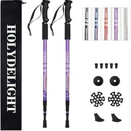 HOLYDELIGHT Trekking Poles – Shock Absorbing Lightweight Walking Sticks for Hiking, Climbing & Trekking – Adjustable Aluminium Poles with All-Terrain Attachments & Bag (Purple, Pair)-image-71