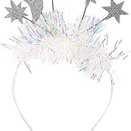 Headband Headdress Costume Headwear Party for Fancy Dress Hair Accessories Argent White Moon-image-99