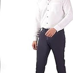 Men's Formal Dress Trousers,Navy Blue Slim Fit with Belt Loops and Side Pockets-image-28