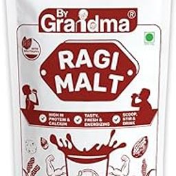 ByGrandma Ragi Malt Powder | Health Drink for Kids, Adults & Women | Natural & Poushtik Mix | No Refined Sugar | With Dry Fruits & Jaggery | Instant Drink Mix for Milk | 200g-99