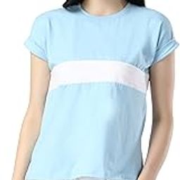 Women's Regular Fit Plain Top with Half Sleeves for Office Wear, Casual Wear, Under 399 Top for Women/Girls (Pink_Large)-image-16