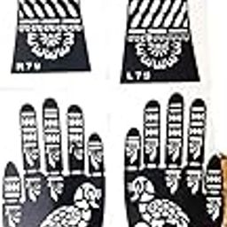 Full Hand Mehndi Stencil Design Full Hand Set | Henna Tattoo Stencil for Women, Girls and Kids | Easy to use in just 4 Steps | Mehandi Sticker Pack of 4 (Design-24)-image-10