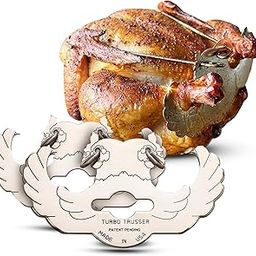 Turbo Trusser for Cornish Hen I Cooks Evenly & Makes Meat Juicier I Easy-to-Use Stainless Steel & Dishwasher Safe I for Ovens, Smokers, Roasters, Grills, Rotisseries, & Deep Fryers I 2 Pack-image-26