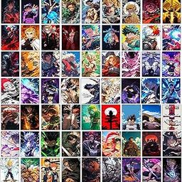 VEENSHI Set of 63 Mix Anime Wall Posters | Naruto | One Piece | Demon Slayer | Jujutsu Kaisen | 300 GSM Thick Poster | 6x4 Inches-Paper-image-4