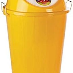 ARISTO Plastic Swing Garbage Waste Dustbin Trash Bucket 60 Liters Yellow Color Can Be Used For Garbage Waste Management (Wet&Dry)-image-41