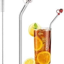 MAPPERZ Stainless Steel Straw, Colourful Cartoon Silicone Straw Cap and Straw Cleaning Brush, Silicone Straws for Safe, Kids Friendly, and Easy to Clean (1 Bend Straw, 1 Cap, 1 Brush) Pack of 1-image-49