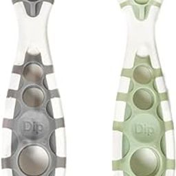 Cognikids Weaning Pre-Spoon, Baby Spoon Set, Soothes Gums, Pincer Grip Design, BPA Free, Made of Food Grade Silicone & Nylon, Pack of 2 - Sage and Slate, 6M +-picture-32