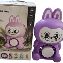 Mini Rabbit Shape Table Fan for Kids – Portable USB Rechargeable Mini Desk Fan with Cute Cartoon Design,Low Noise,Strong Wind Ideal for Home, Study & Gifting (Purple)-image-125