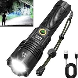 Clefairy Rechargeable LED Flashlights High Lumens, Powerful 20000 Lumen Tactical Flashlight, High Power Heavy Duty Flash Lights, Double Source, for Men Gift Emergency Hiking Work-11