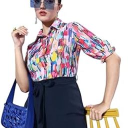 Women's Polyester Printed 3/4th Sleeve Jumpsuit (Multicolor - Navy, L)-PID61812-picture-12