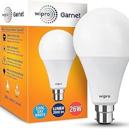 wipro Garnet 26W LED Bulb for Home & Office |Cool Day White (6500K) | B22 Base|220 degree Light coverage |4Kv Surge Protection |400V High Voltage Protection |Energy Efficient | Pack of 1-image-31
