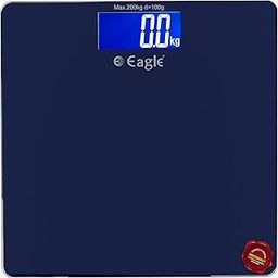 Eagle Body Weighing Scale With 200 kg Capacity, 100g Accuracy, Personal Body Weight Scale with 6mm Tempered Glass, Weight Machine For Personal Use and Home, 2 Years Warranty - EEP-1004A-Blue-picture-29
