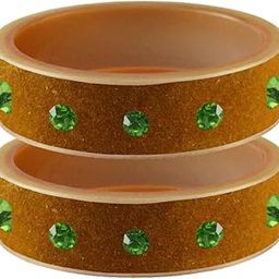 Dark Brown Stone Stud Acrylic Bangle with Extra Large Size-image-17