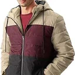 the souled store Tan Lines Men and Boys Long Sleeve Zipper Front Hooded Neck Color Block Puffer Jackets-picture-19